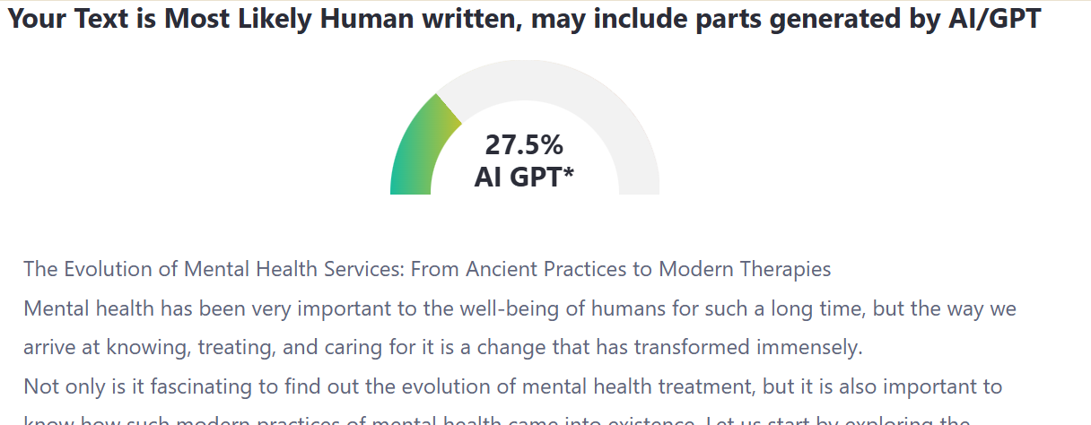 Evolution of Mental Health Services